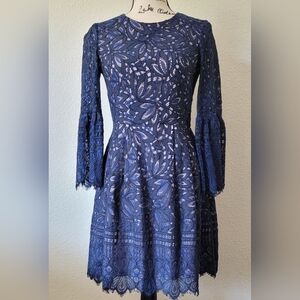 Eliza J Navy Blue Lace Cocktail Holiday Party Dress Size 0